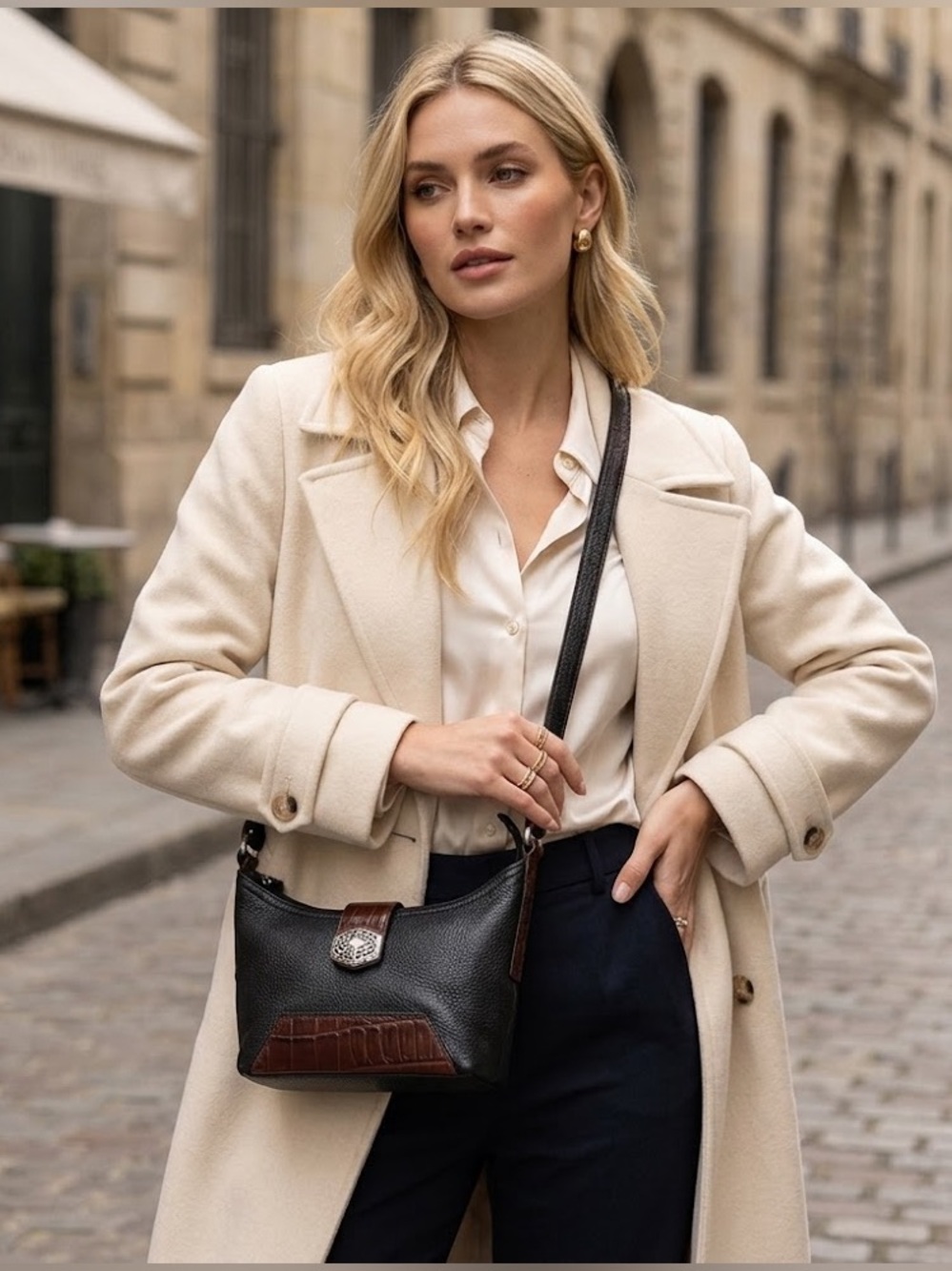 Brighton Black and Brown Crossbady Bag